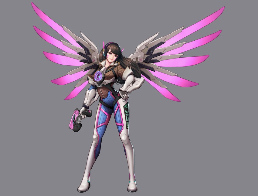 d.va, mercy, and tracer (overwatch and 1 more) drawn by jungon_kim