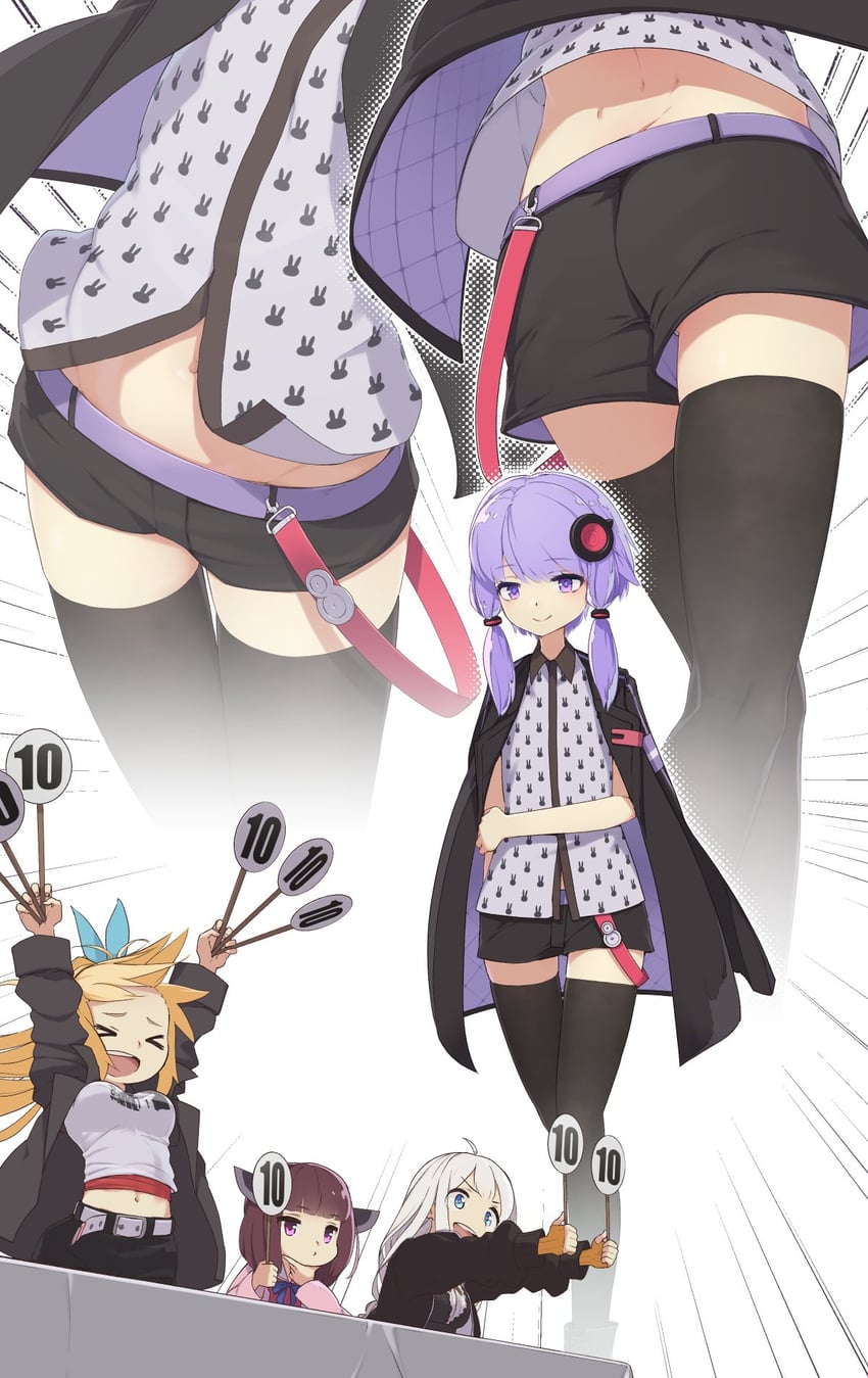 yuzuki yukari, kizuna akari, touhoku kiritan, and tsurumaki maki (vocaloid and 3 more) drawn by yamadori_seika