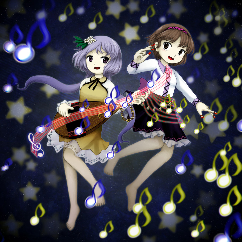 tsukumo benben and tsukumo yatsuhashi (touhou and 1 more) drawn by ys_(fall)