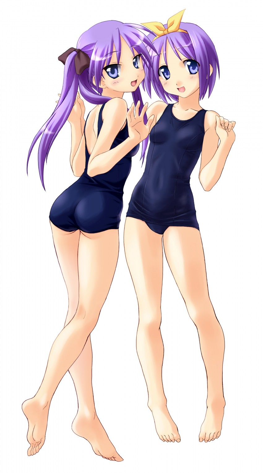 hiiragi kagami and hiiragi tsukasa (lucky star) drawn by norizou_type-r