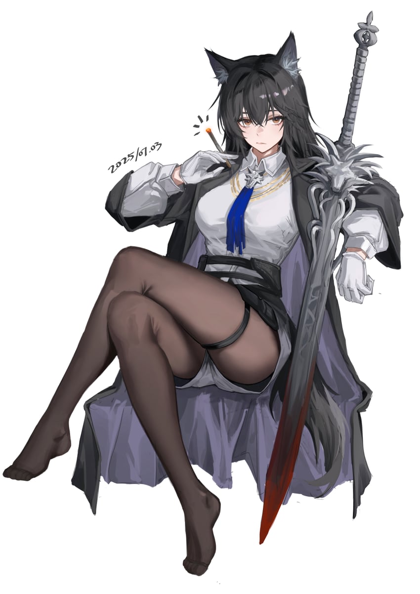 texas and texas the omertosa (arknights) drawn by knight_fault