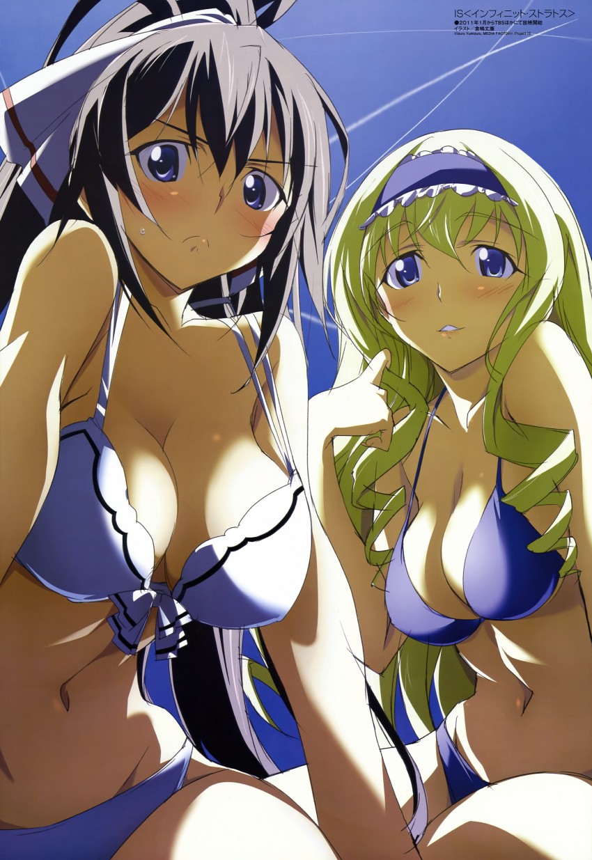 cecilia alcott and shinonono houki (megami magazine and 1 more) drawn by kurashima_tomoyasu