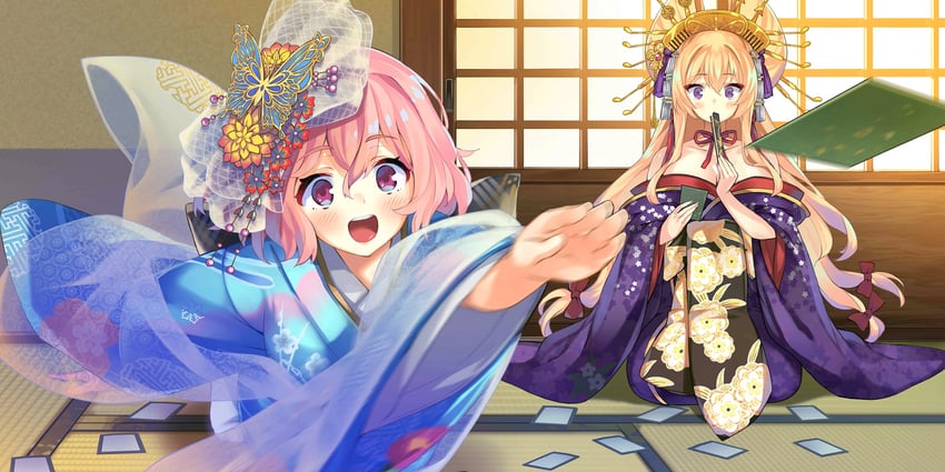 yakumo yukari and saigyouji yuyuko (touhou and 1 more) drawn by nuqura