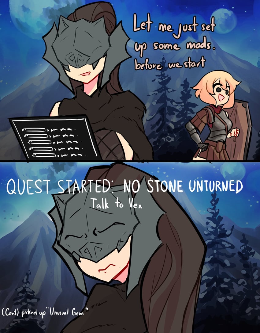 dovahkiin and centurii-chan (the elder scrolls and 1 more) drawn by centurii-chan