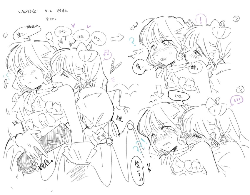 sakurai hina and kurusu rin (love live! and 2 more) drawn by woodonly
