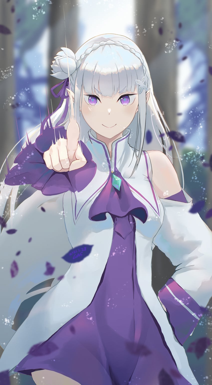emilia (re:zero kara hajimeru isekai seikatsu) drawn by aikawa_lotus