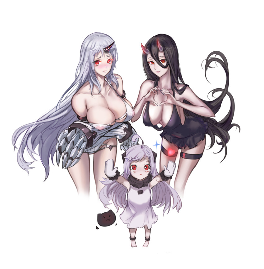 northern ocean princess, seaport princess, and battleship princess (kantai collection) drawn by tsuki_no_i-min
