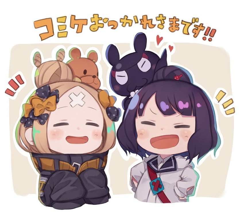 abigail williams, katsushika hokusai, and tokitarou (fate and 1 more) drawn by totatokeke