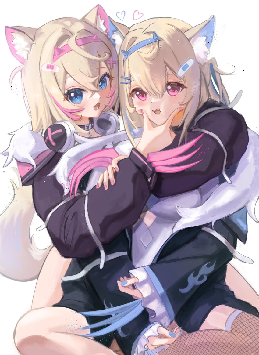 fuwawa abyssgard and mococo abyssgard (hololive and 1 more) drawn by besi_(besidoesart)