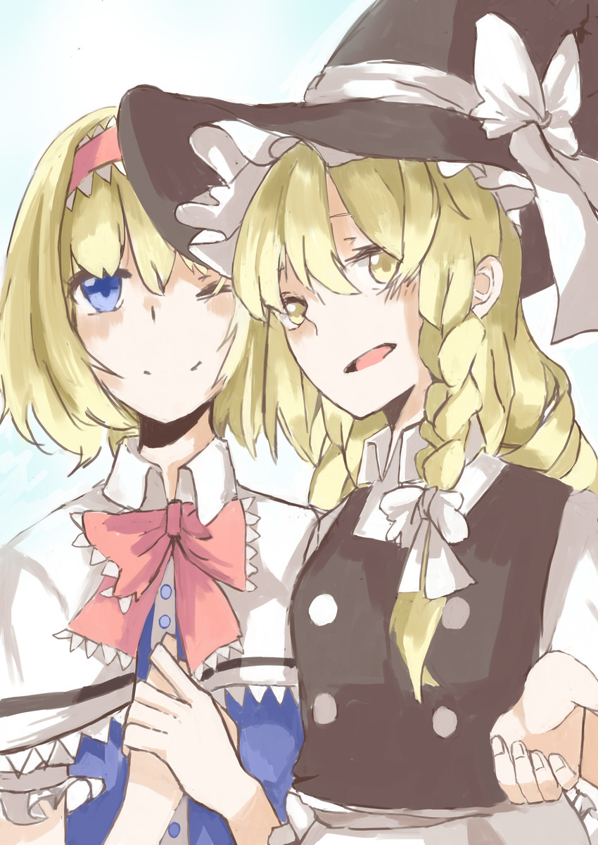 kirisame marisa and alice margatroid (touhou) drawn by kouri_4_kitsune