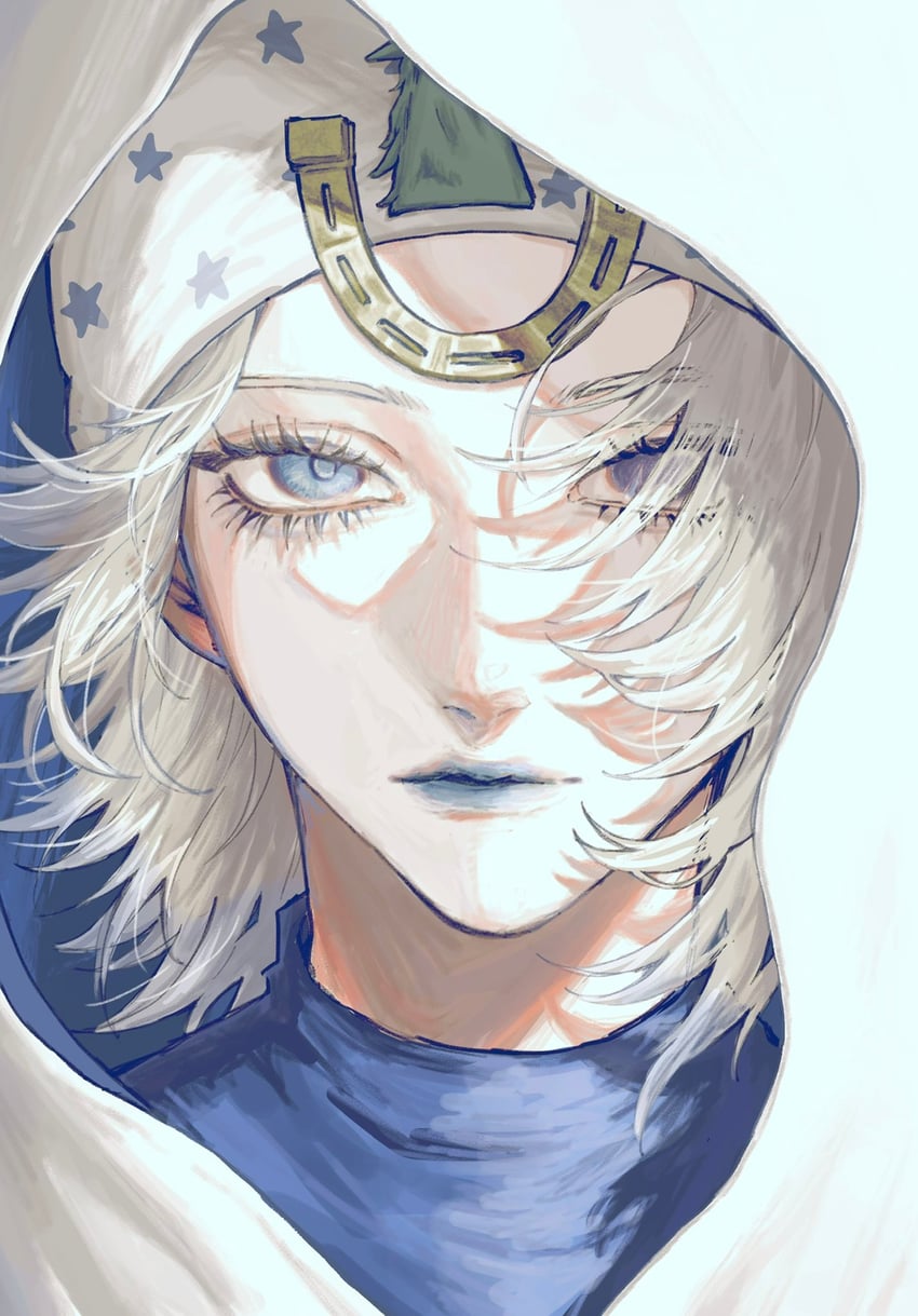 johnny joestar (jojo no kimyou na bouken and 1 more) drawn by munen_(beta_carotene)