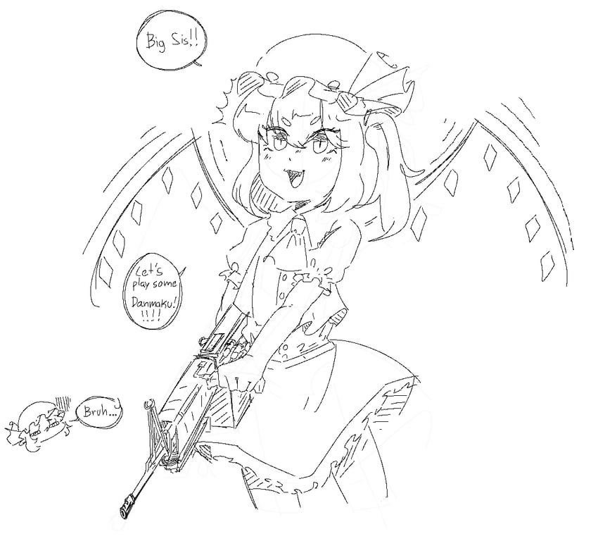 remilia scarlet and flandre scarlet (touhou) drawn by aiyaka_kurenai
