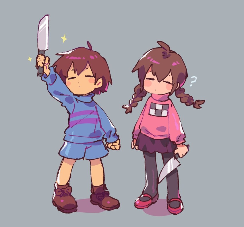frisk and madotsuki (undertale and 1 more) drawn by jeto_(jetopyon)