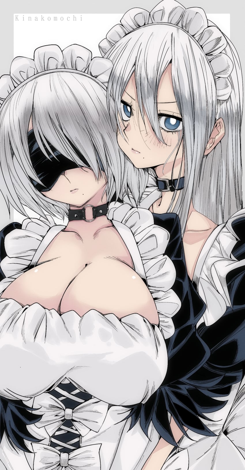 2b and a2 (nier and 1 more) drawn by kinakomochi_(user_vedc2333)