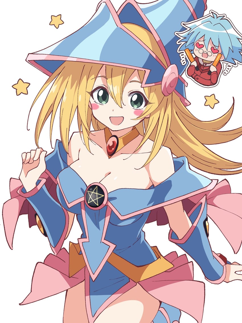 dark magician girl and marufuji sho (yu-gi-oh!) drawn by niyane
