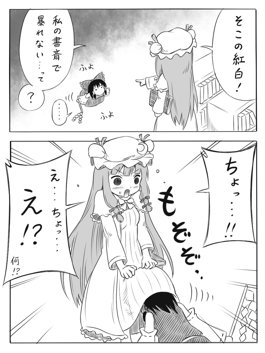 hakurei reimu and patchouli knowledge (touhou and 1 more) drawn by techi_(techi35499)