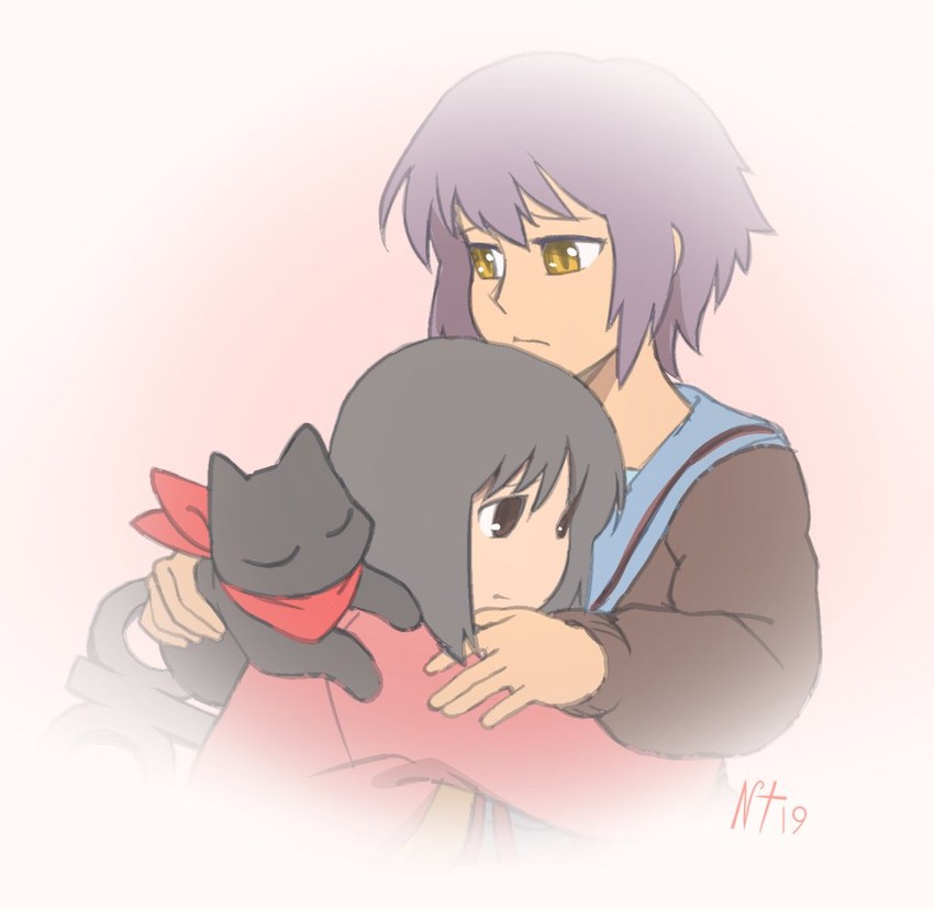 nagato yuki, shinonome nano, and sakamoto (suzumiya haruhi no yuuutsu and 2 more) drawn by noise_tanker