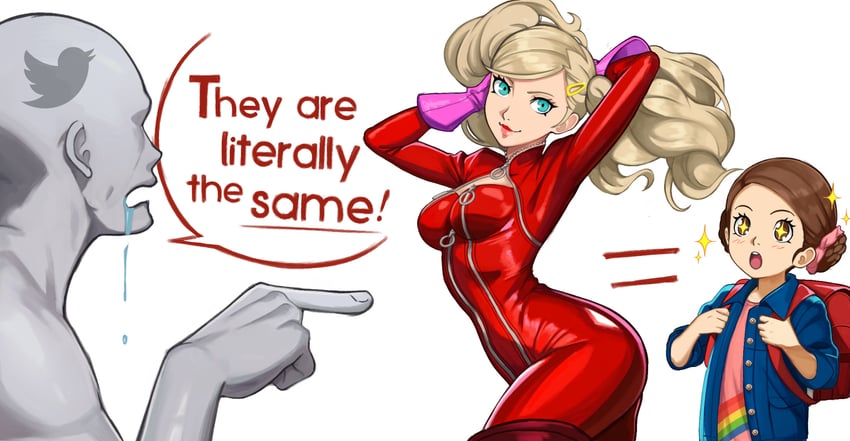 takamaki anne, panther, and oohashi maiko (persona and 3 more) drawn by neggoartz