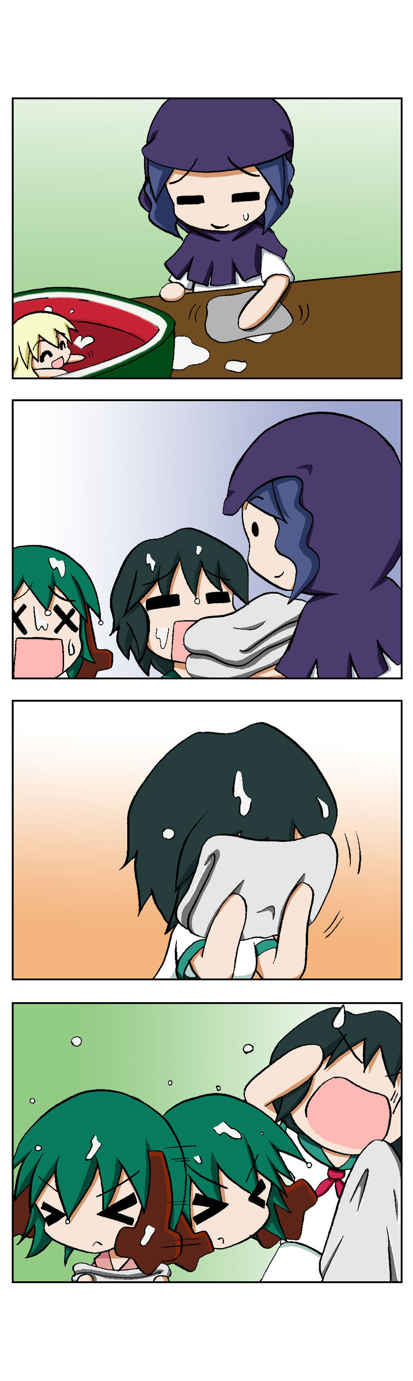 murasa minamitsu, kumoi ichirin, kasodani kyouko, and lily white (touhou) drawn by rakugaki-biyori