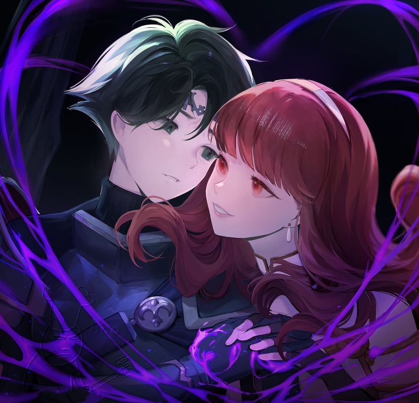 celica and alm (fire emblem and 2 more) drawn by cones_(c0_nes)