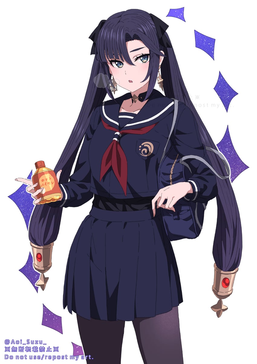 mona (genshin impact) drawn by aoi_suzu