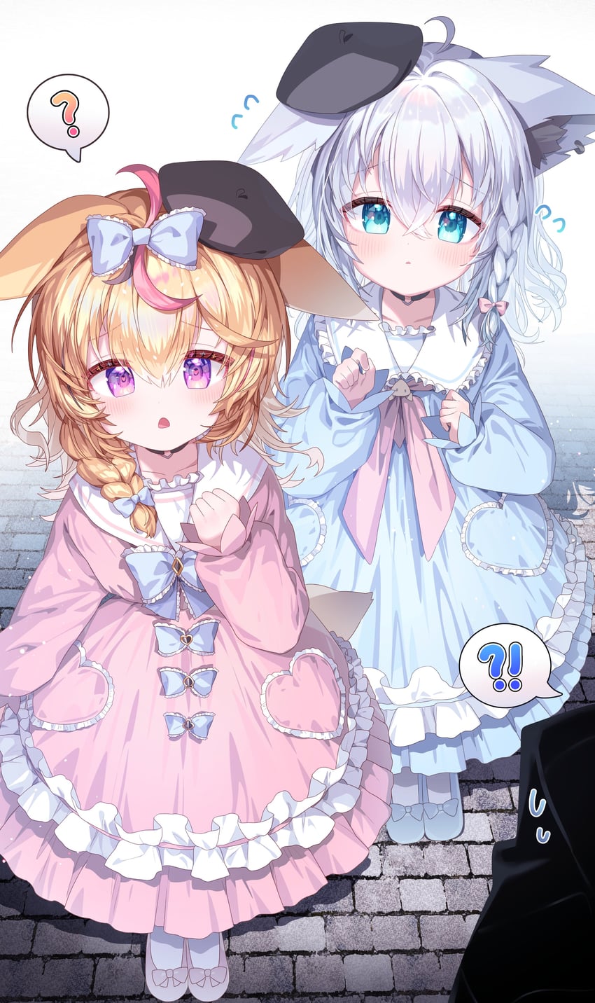 shirakami fubuki and omaru polka (hololive) drawn by kio_is_here