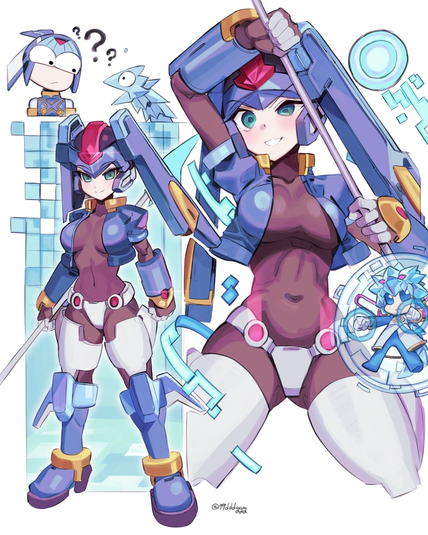 aile and fairy leviathan (mega man and 2 more) drawn by ddg160