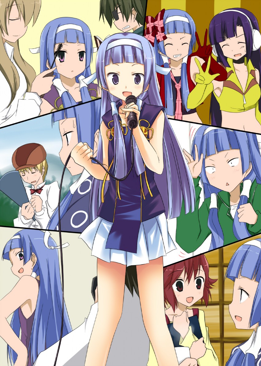 nagi, zange, aoba tsugumi, mikuriya jin, ookouchi shino, and 2 more (kannagi) drawn by akane_souichi