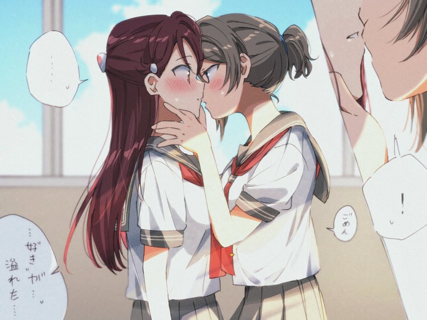 watanabe you and sakurauchi riko (love live! and 1 more) drawn by yuchi_(salmon-1000)