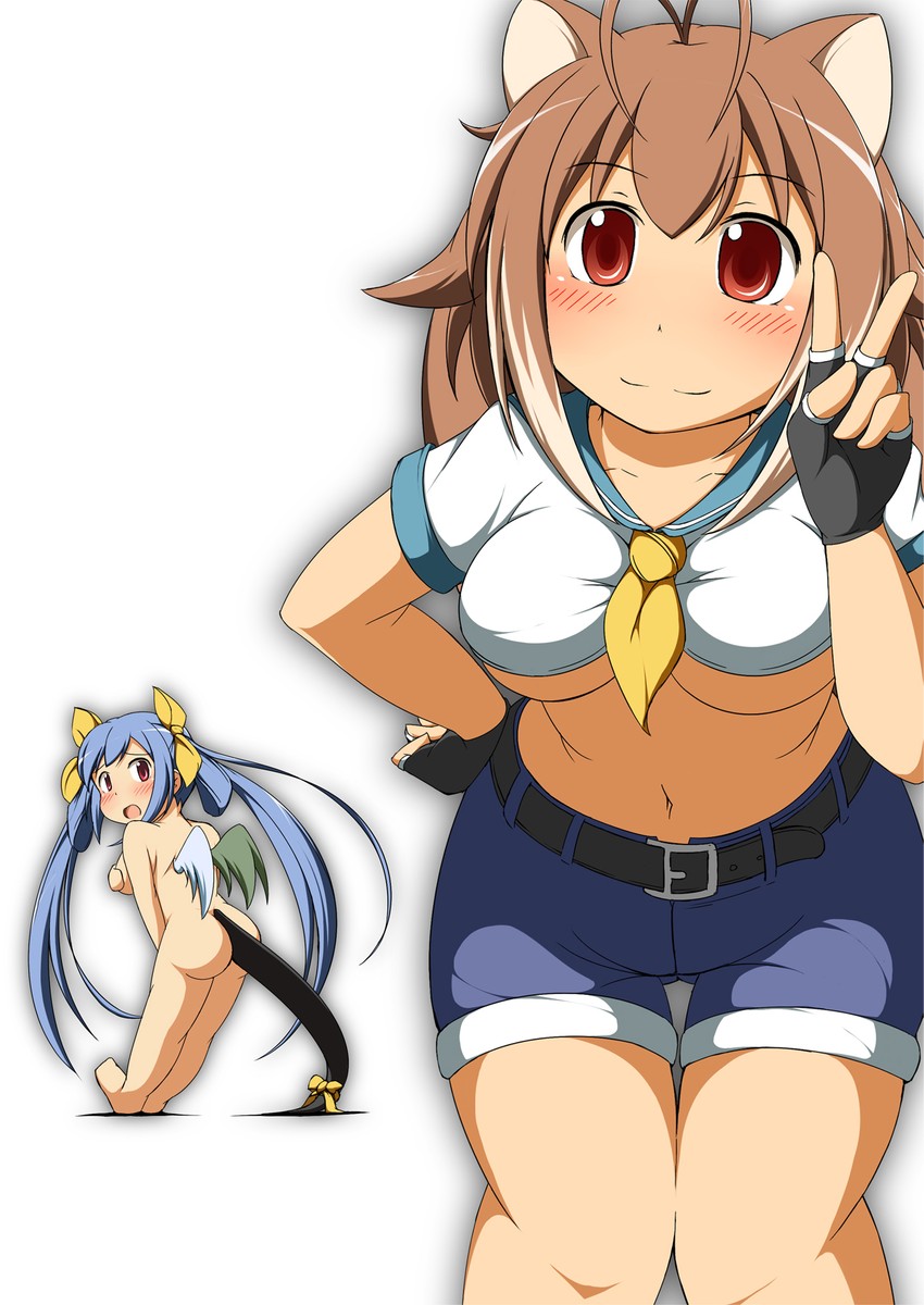dizzy and makoto nanaya (guilty gear and 1 more) drawn by mirano