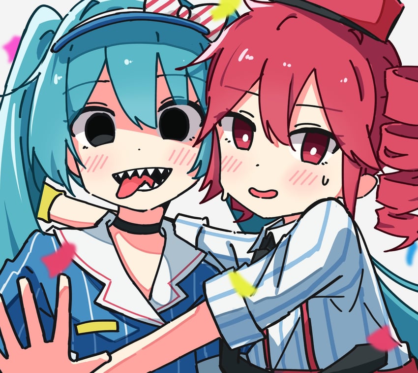 hatsune miku and kasane teto (vocaloid and 2 more) drawn by auhuheben17