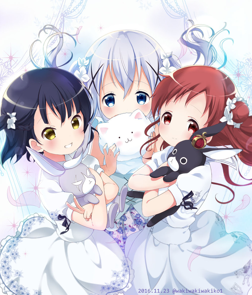 kafuu chino, tippy, jouga maya, natsu megumi, anko, and 1 more (gochuumon wa usagi desu ka?) drawn by neki_(wakiko)