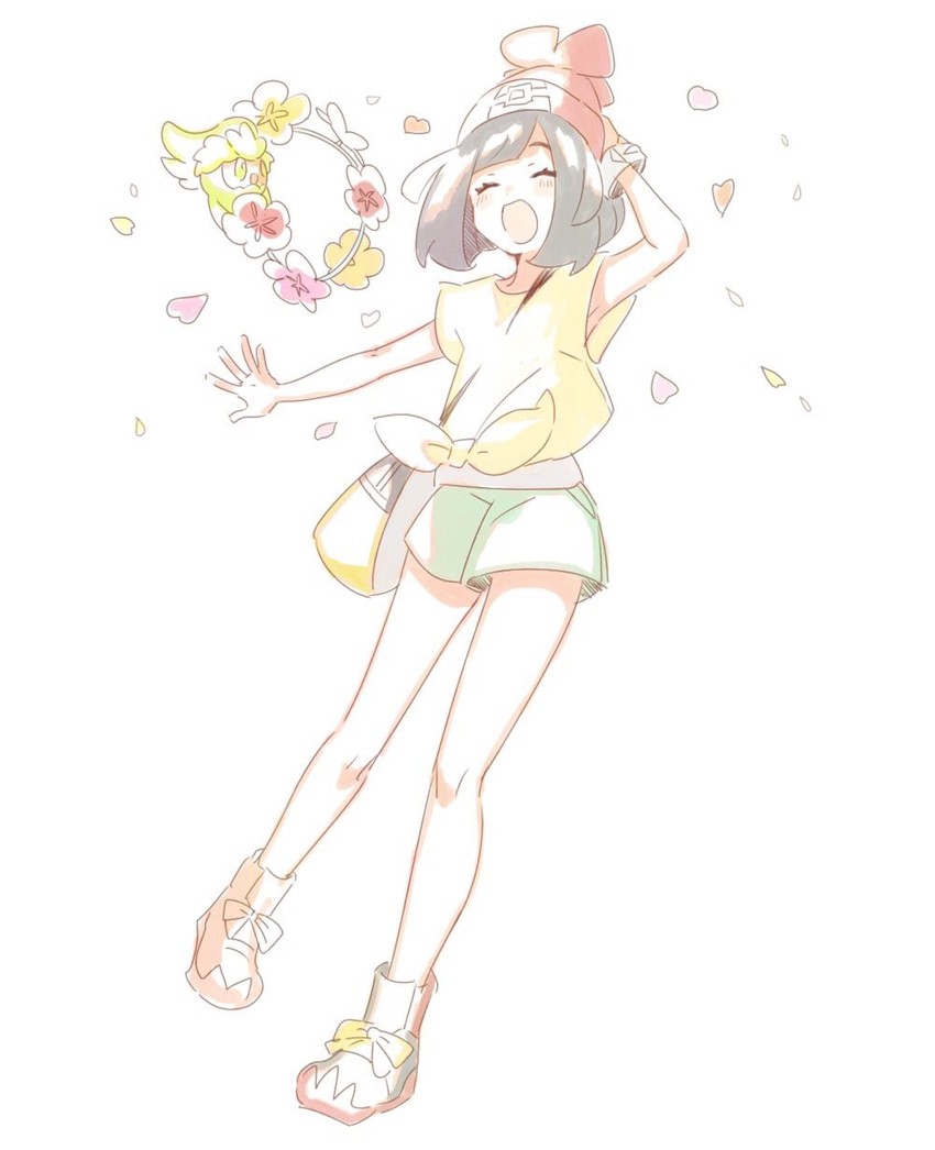 selene and comfey (pokemon and 1 more) drawn by unapoppo