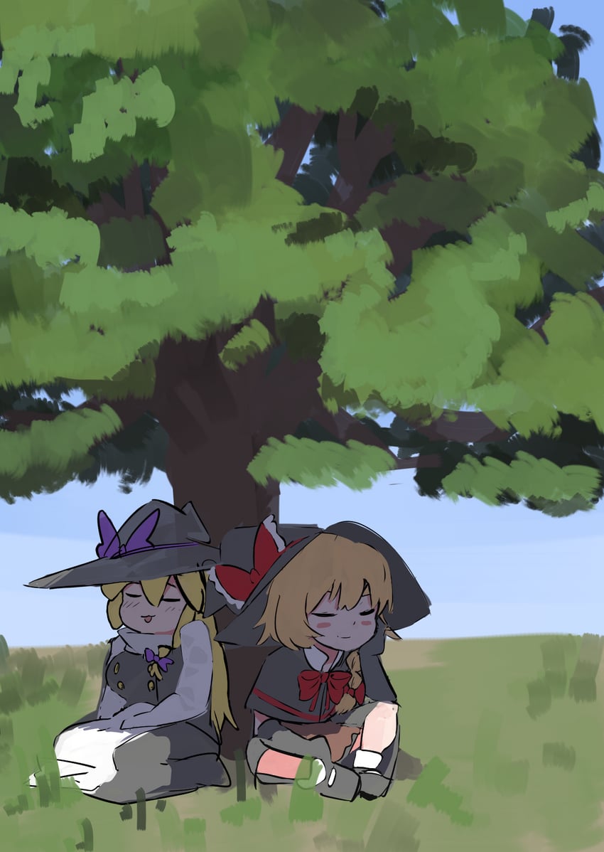 kirisame marisa, meguru, and yuuhi (touhou and 1 more) drawn by leftame