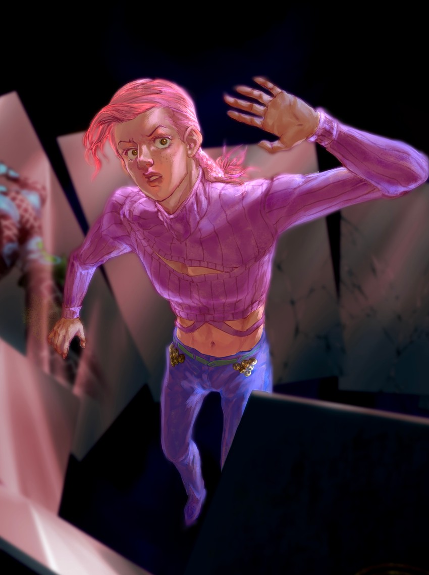vinegar doppio and king crimson (jojo no kimyou na bouken and 1 more) drawn by vesta_zc
