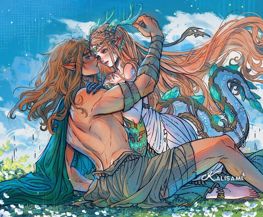 link, princess zelda, and light dragon (the legend of zelda and 1 more) drawn by kalisami1