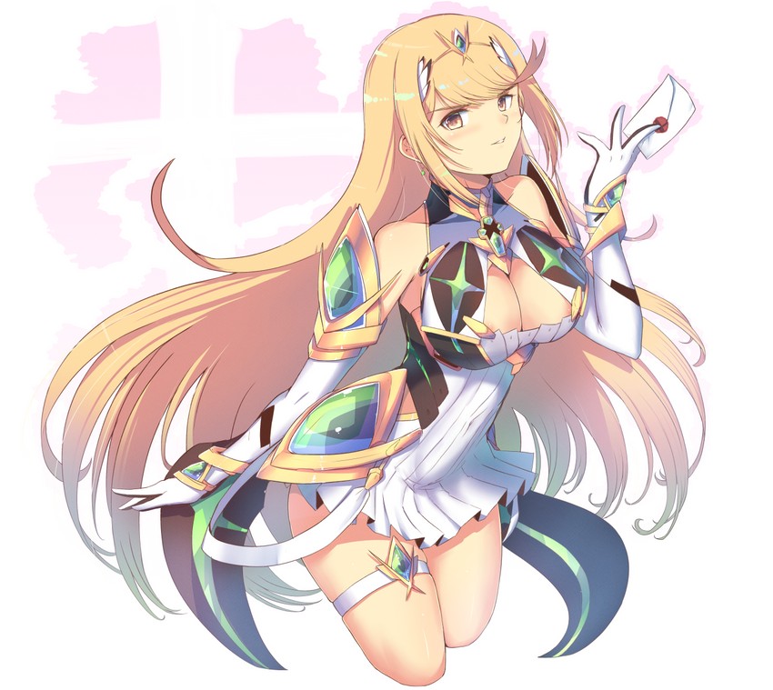 mythra (xenoblade chronicles and 1 more) drawn by cat_with_a_brush