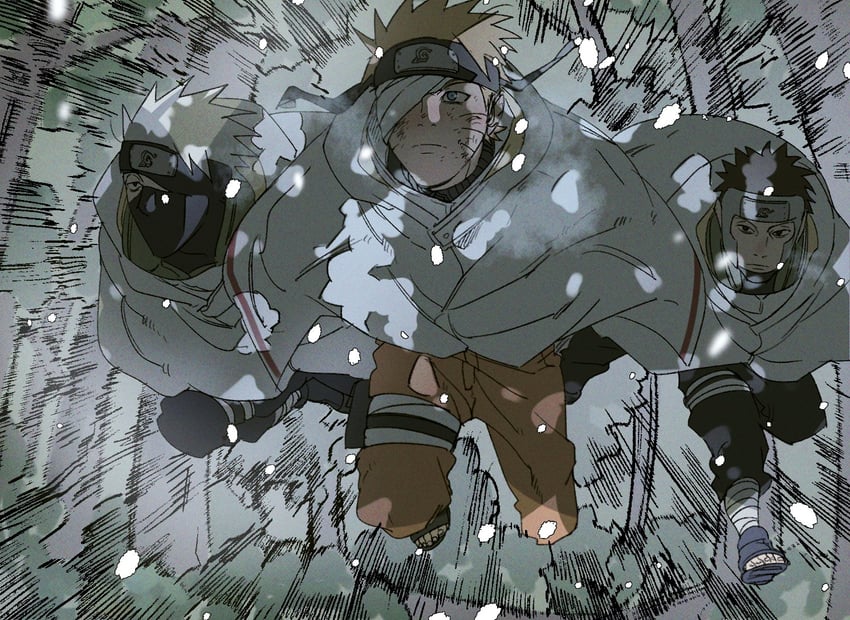 uzumaki naruto, hatake kakashi, and yamato (naruto and 1 more) drawn by dong2taku