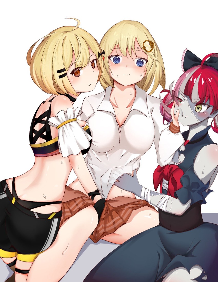 watson amelia, kureiji ollie, and yozora mel (hololive and 2 more) drawn by skaarl_(artist)