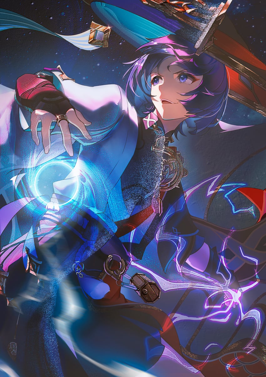 scaramouche and wanderer (genshin impact) drawn by yiyu_qing_mang