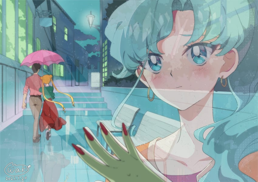 tsukino usagi, chiba mamoru, and fish eye (bishoujo senshi sailor moon and 1 more) drawn by neki_(wakiko)