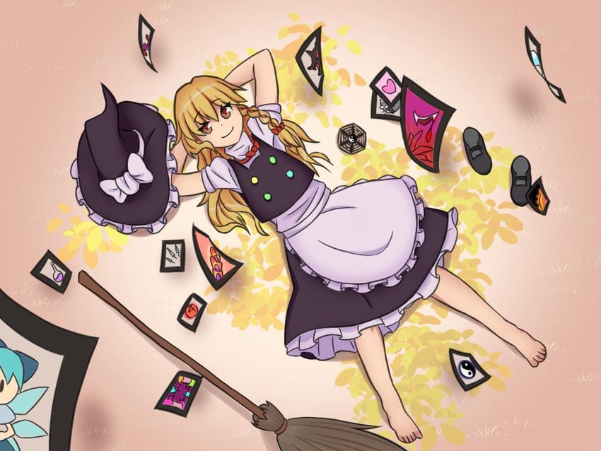 kirisame marisa and cirno (touhou and 1 more) drawn by crosssu