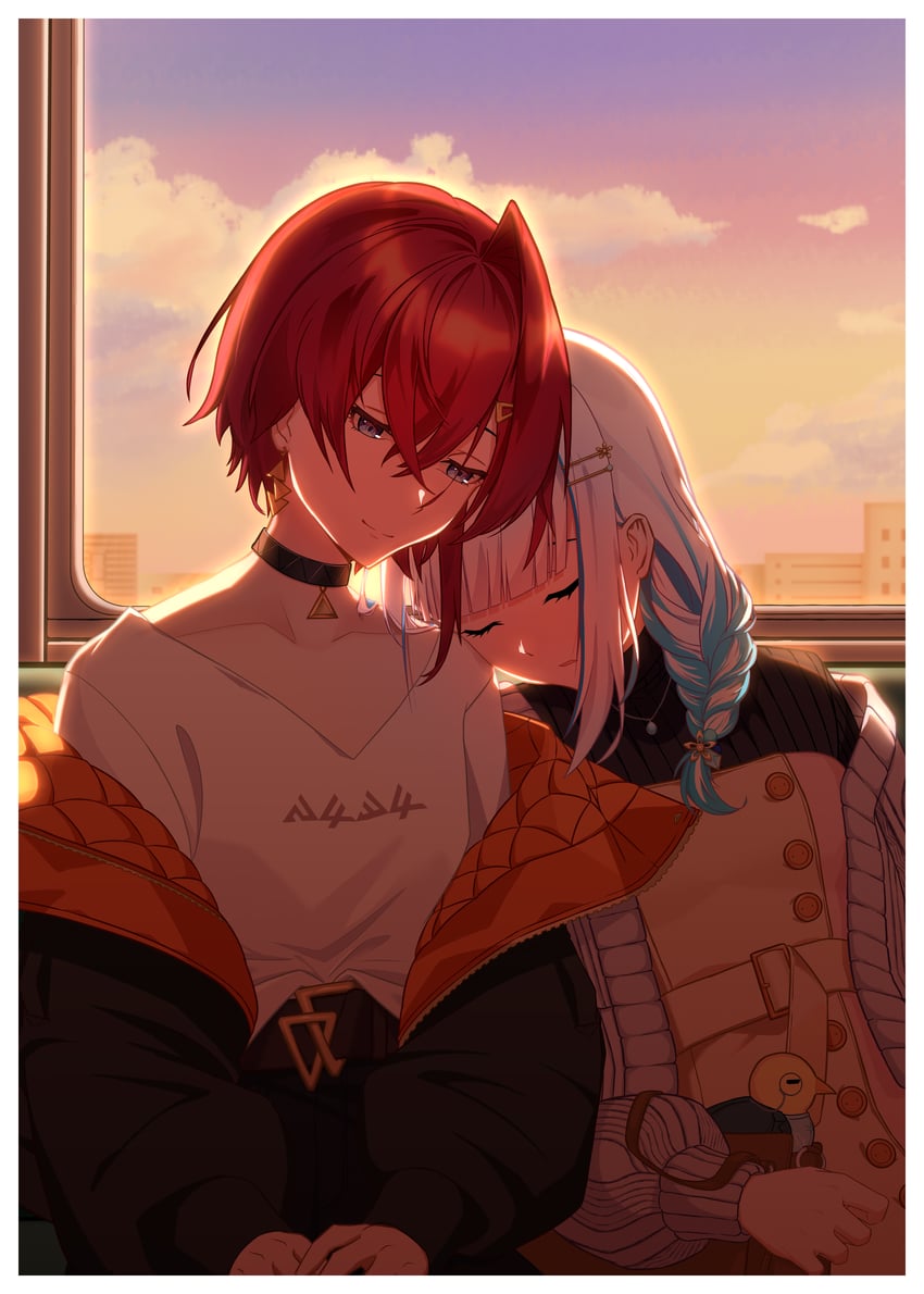 lize helesta, ange katrina, and sebastian piyodore (nijisanji) drawn by lingfankun