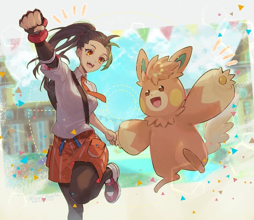 nemona and pawmot (pokemon and 1 more) drawn by youmicitrustea
