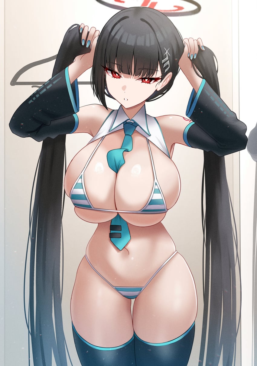 hatsune miku and rio (blue archive and 1 more) drawn by mizikayo