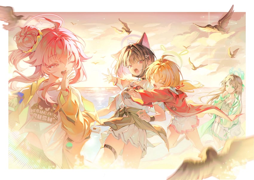 kazusa, natsu, airi, and yoshimi (blue archive) drawn by gyum_(myyyyyon)