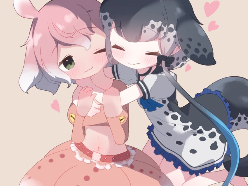 narwhal and japanese pancake devilfish (kemono friends and 1 more) drawn by sarutori