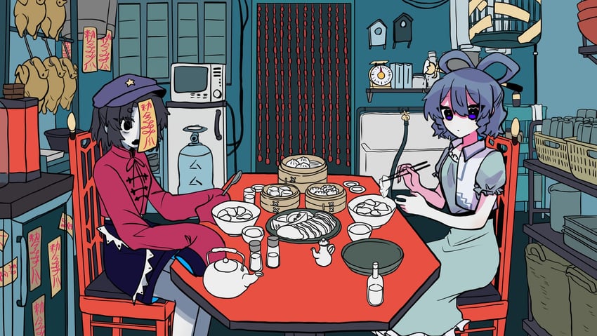 kaku seiga and miyako yoshika (touhou and 1 more) drawn by zeiniku