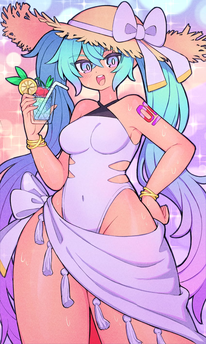 hatsune miku and racing miku (vocaloid and 1 more) drawn by nishitin