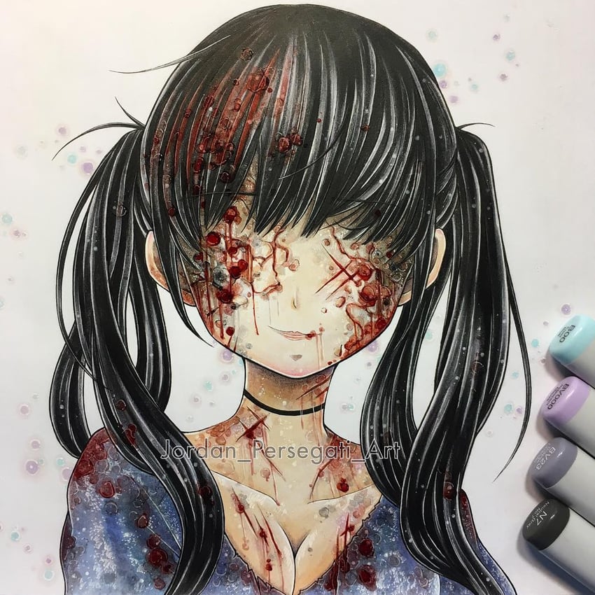 lulu (creepypasta and 1 more) drawn by jordan_persegati